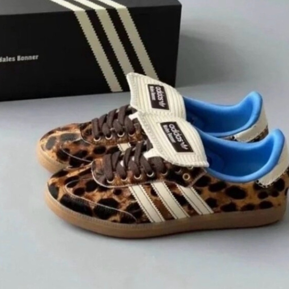 New Adidas x Wales Bonner Samba Pony Leopard Print Women's Sneaker